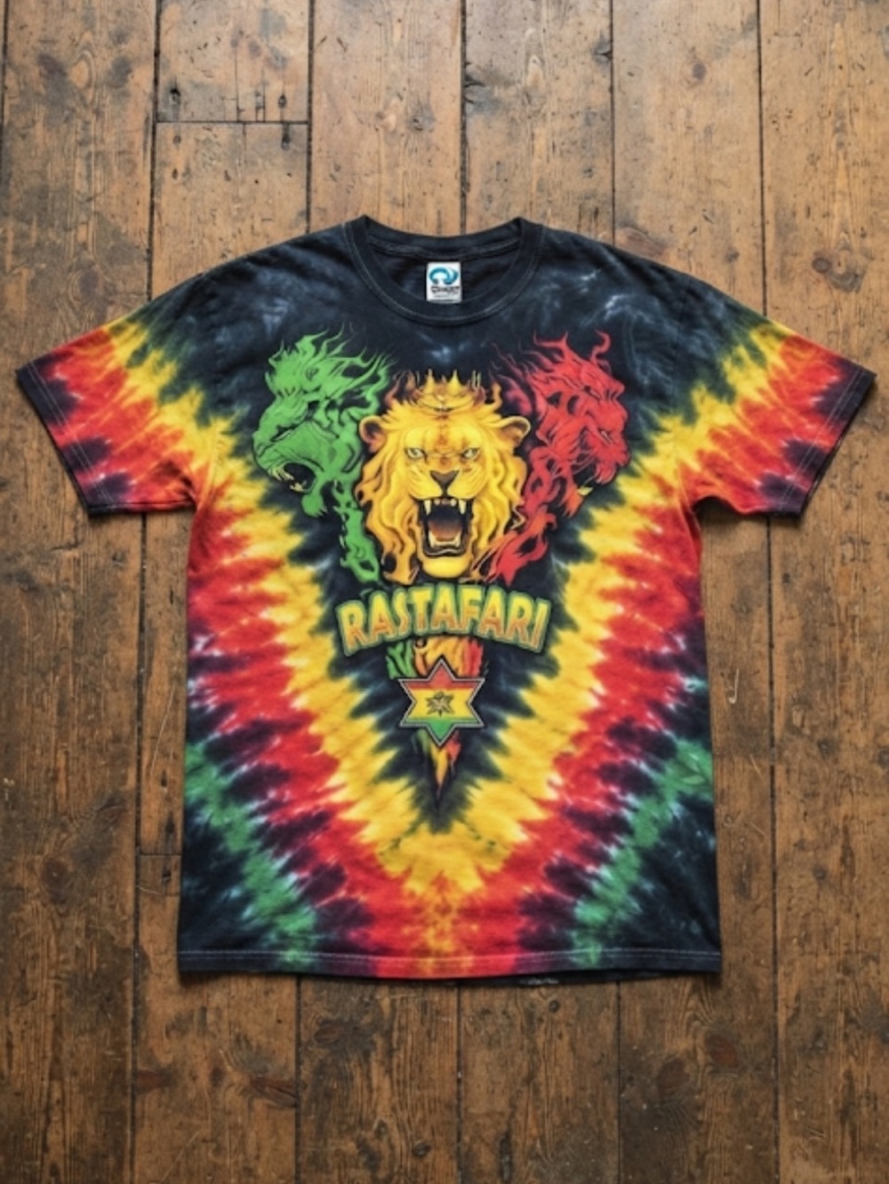 Liquid Blue Rastafari lion shirt